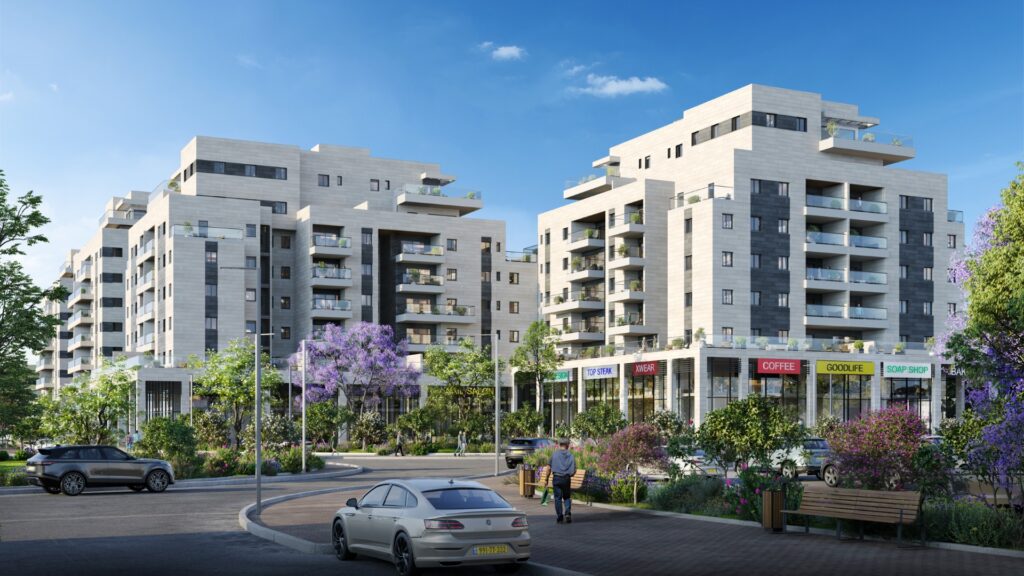 פרויקט מגורים חדש עם מסחר בקומת הקרקע, מהסוג שנמכר בשלב מוקדם